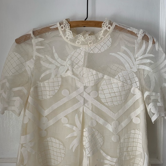 Anthropologie Maeve Pina Lace Top 0 - Picture 5 of 11